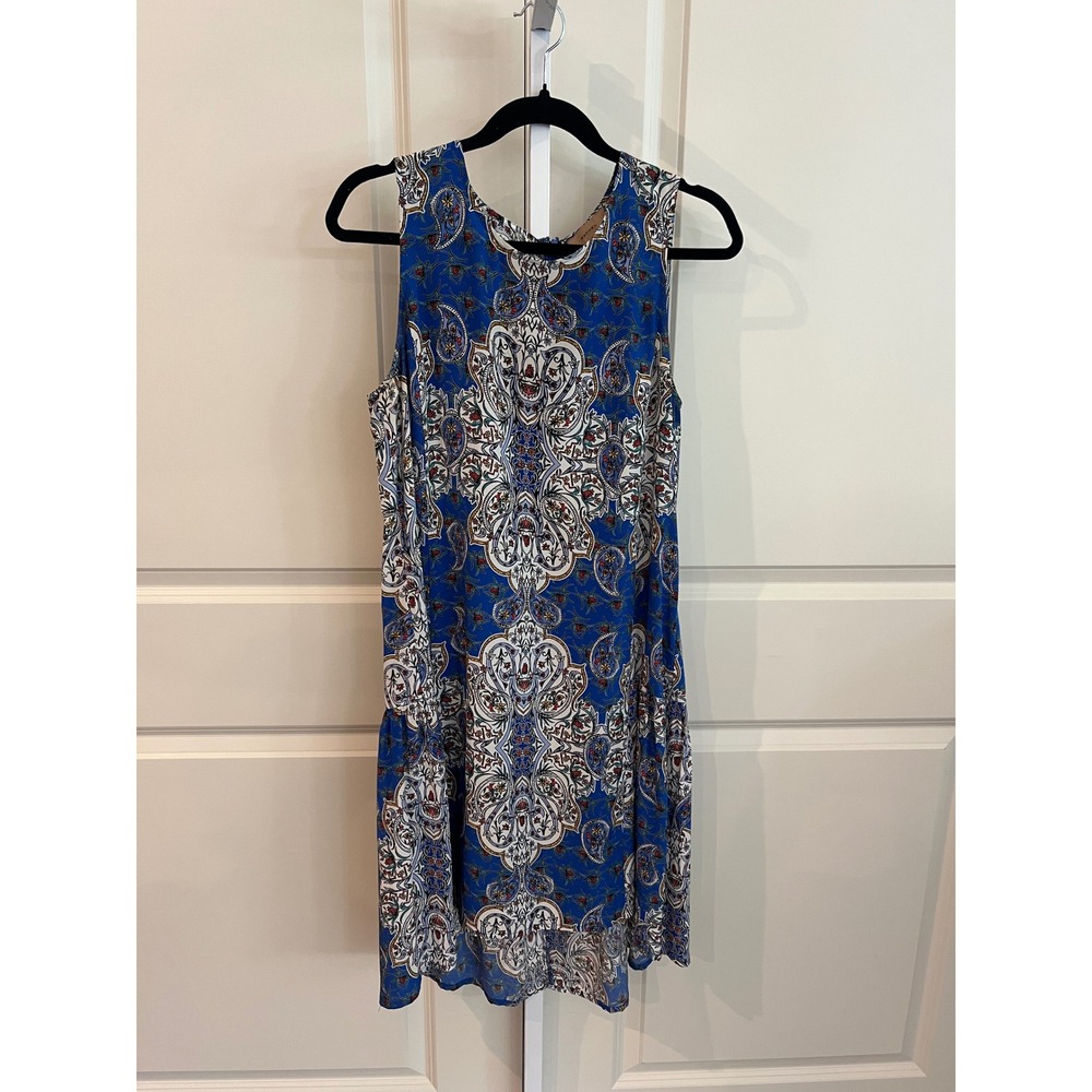 Kachel Anthropologie 100%‎ Silk Paisley Drop Waist High Low  Dress Womens 8 - Picture 3 of 10
